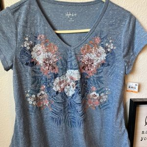 🧡10 for $20🧡Style & Co. Blue Floral Design Short Sleeve Shirt| size petite Sm